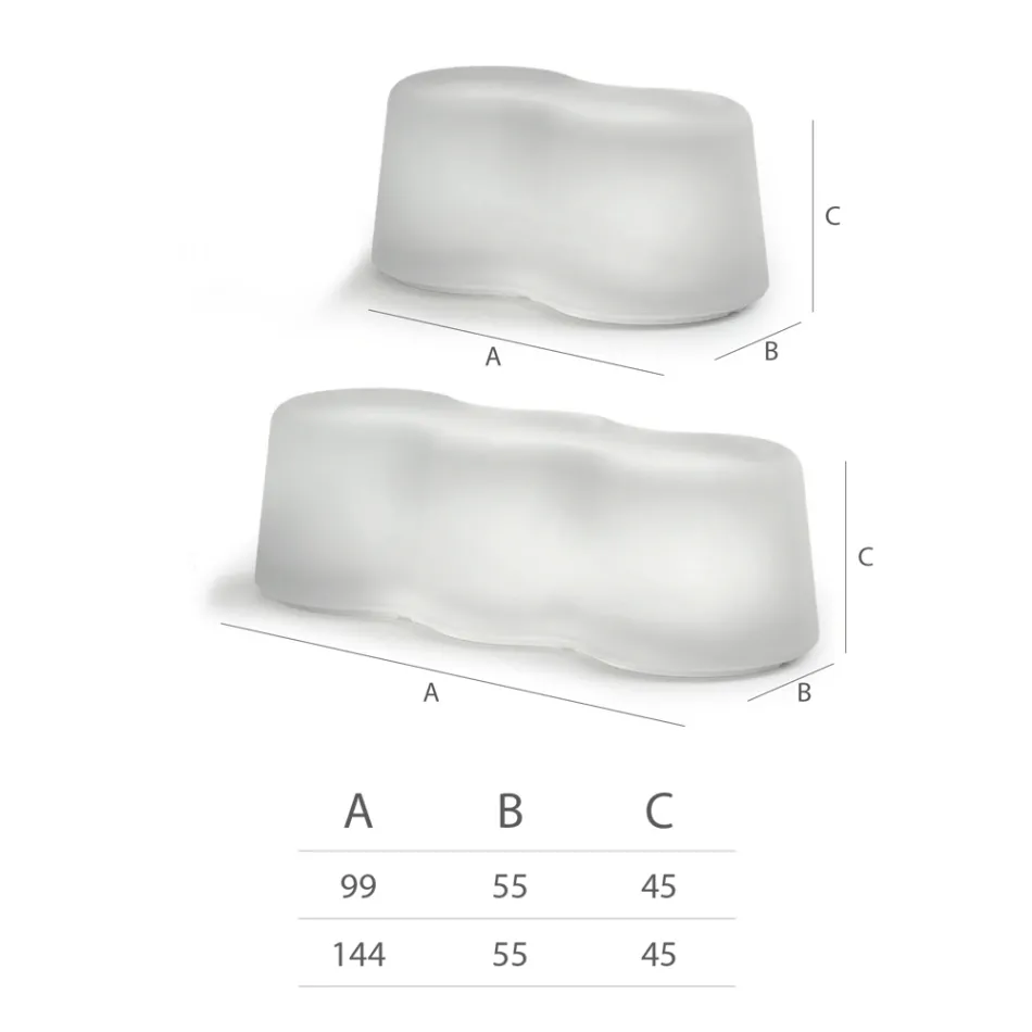 Gewellte Außenbank aus Polyethylen Made in Italy - Brenda Viadurini