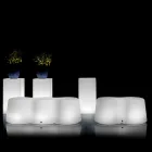 Gewellte leuchtende Außenbank aus Polyethylen Made in Italy - Brenda Viadurini