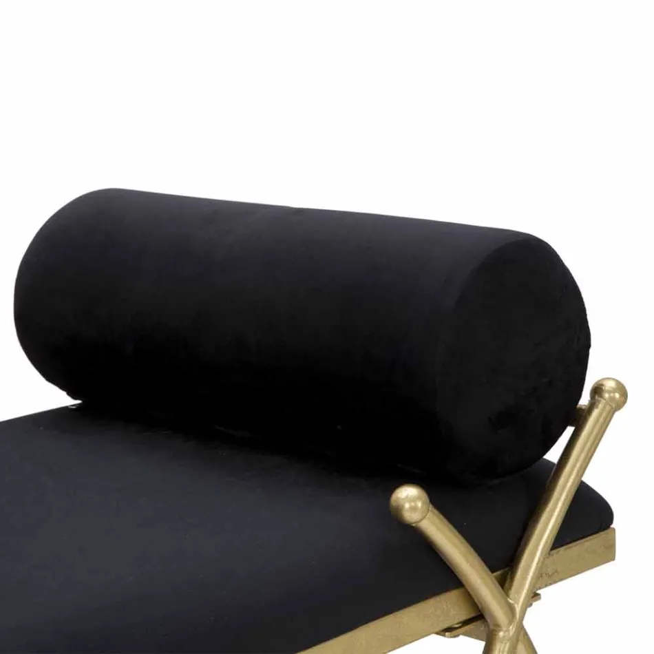 Rechteckige Bank im modernen Design aus Eisen, MDF und Stoff - Harding Viadurini