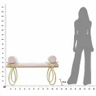 Rechteckige Bank im modernen Design aus Eisen, MDF und Stoff - Harding Viadurini