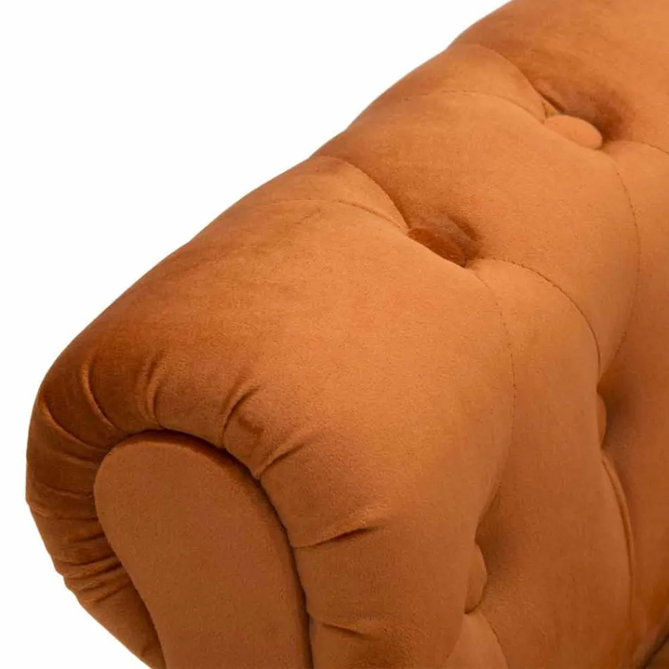 Rechteckige Bank im modernen Design aus Holz und Stoff - Theodore Viadurini