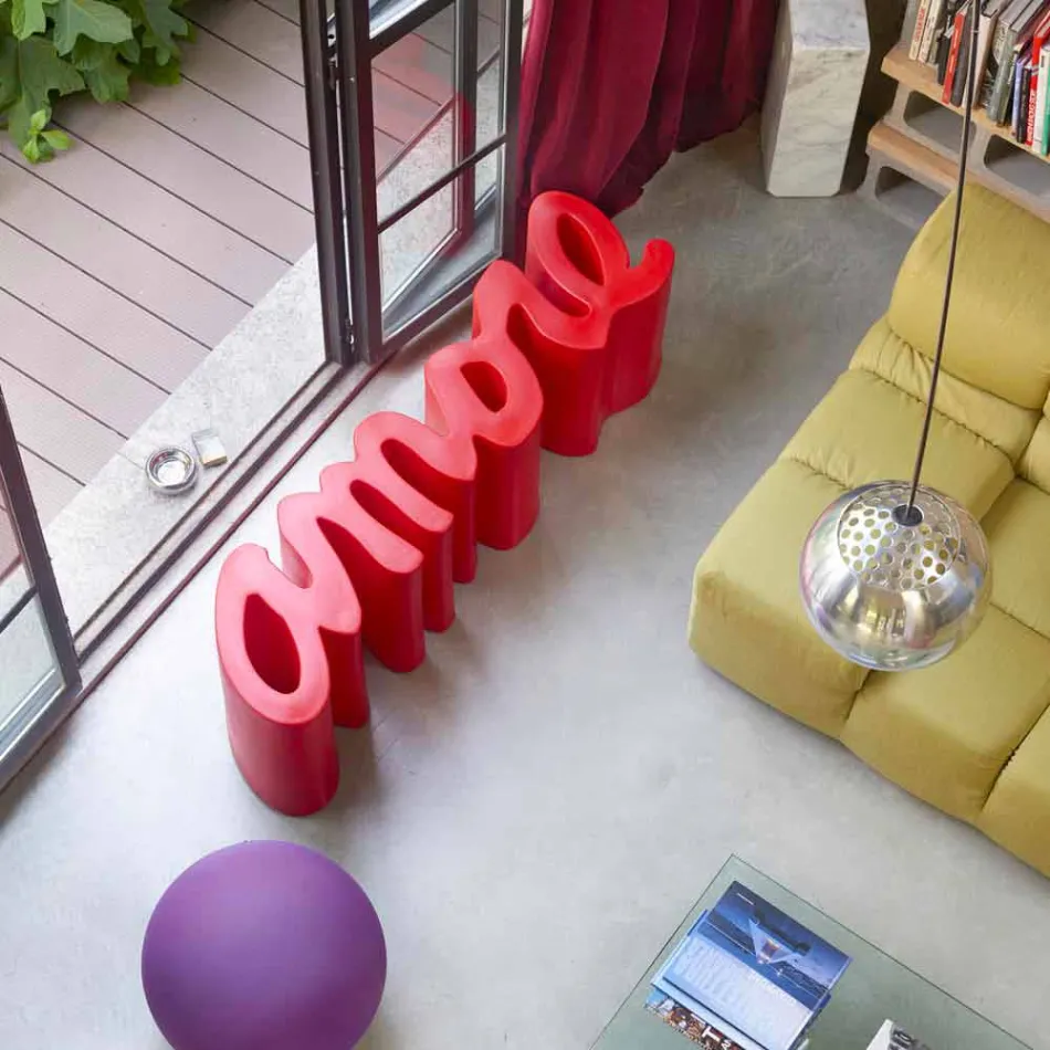 Bunte Designbank Slide Love modern in Italien hergestellt Viadurini