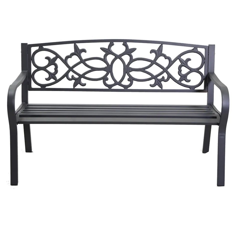 Gartenbank aus Metall mit verschiedenen Oberflächen - Stapler Viadurini