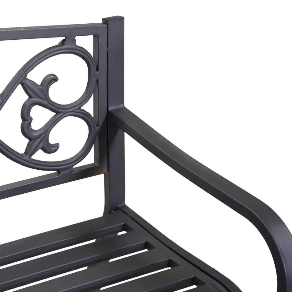 Gartenbank aus Metall mit verschiedenen Oberflächen - Stapler Viadurini