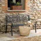 Gartenbank aus Metall mit verschiedenen Oberflächen - Stapler Viadurini