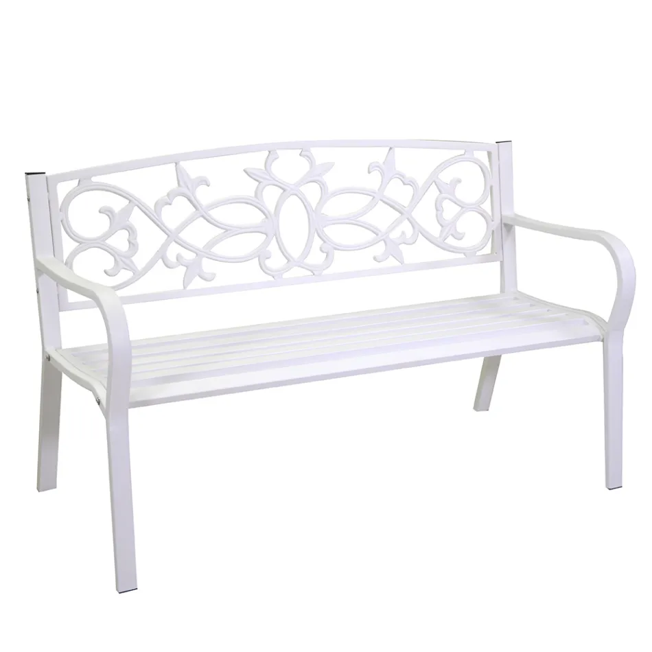 Gartenbank aus Metall mit verschiedenen Oberflächen - Stapler Viadurini