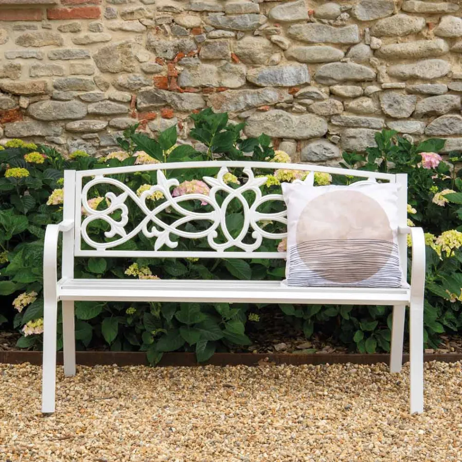 Gartenbank aus Metall mit verschiedenen Oberflächen - Stapler Viadurini