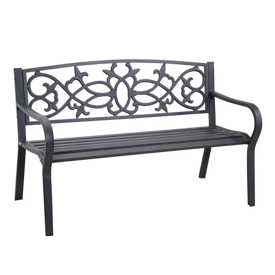 Gartenbank aus Metall mit verschiedenen Oberflächen - Stapler Viadurini