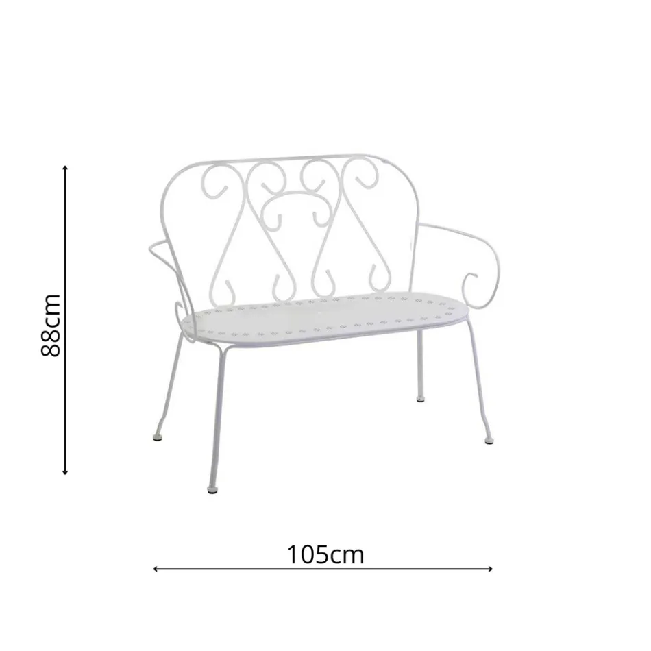 Gartenbank ganz aus Metall - Archiv Viadurini