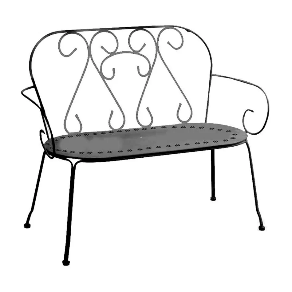 Gartenbank ganz aus Metall - Archiv Viadurini