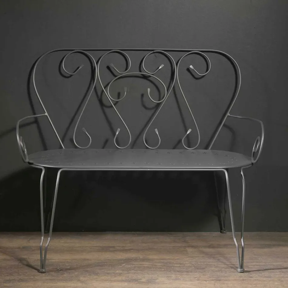 Gartenbank ganz aus Metall - Archiv Viadurini
