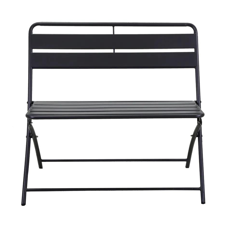 Klappbare Gartenbank aus Metall - Schleife Viadurini