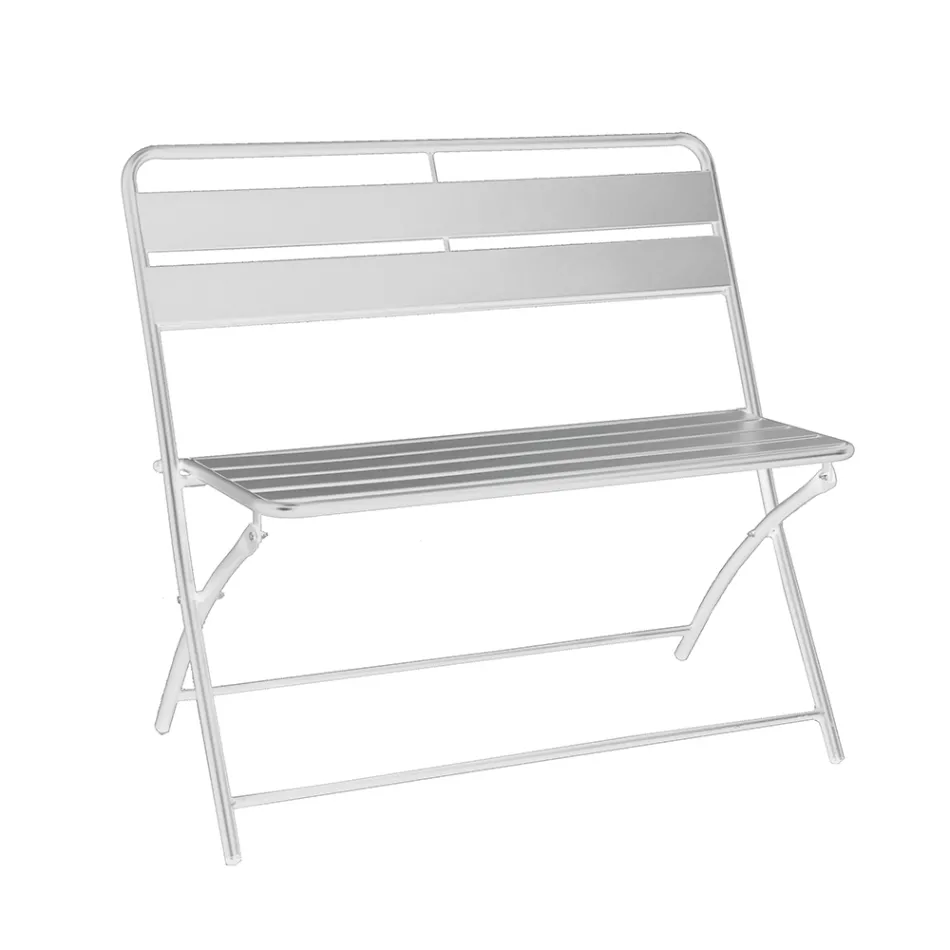 Klappbare Gartenbank aus Metall - Schleife Viadurini