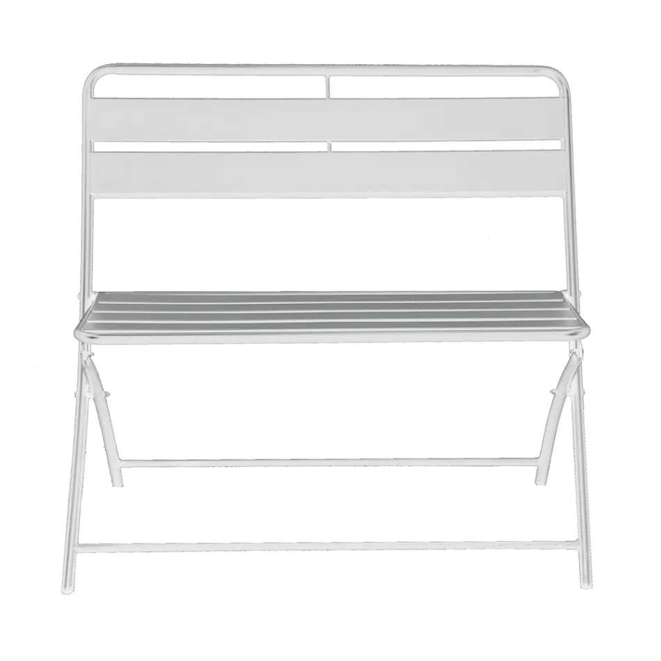 Klappbare Gartenbank aus Metall - Schleife Viadurini