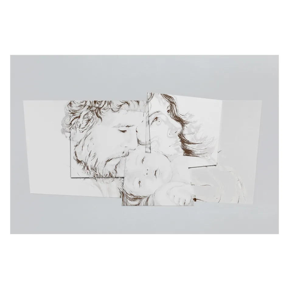 Tafel mit der Familie Bethlehem, hergestellt in Laser, hergestellt in Italien – Paola Viadurini