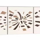 Dekoratives Wandpaneel aus Canvas mit Holzeinlagen Made in Italy - Beatris Viadurini