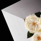 Dekoratives Wandpaneel aus Metall und weißen Rosen Made in Italy - Rosina Viadurini