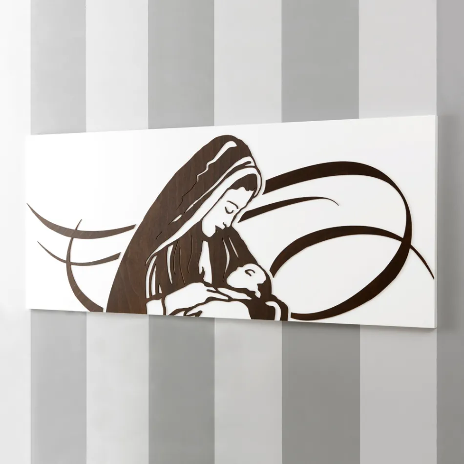 Tafel mit Lasergravur, die die in Italien hergestellte Mutter darstellt – Chiyo Viadurini