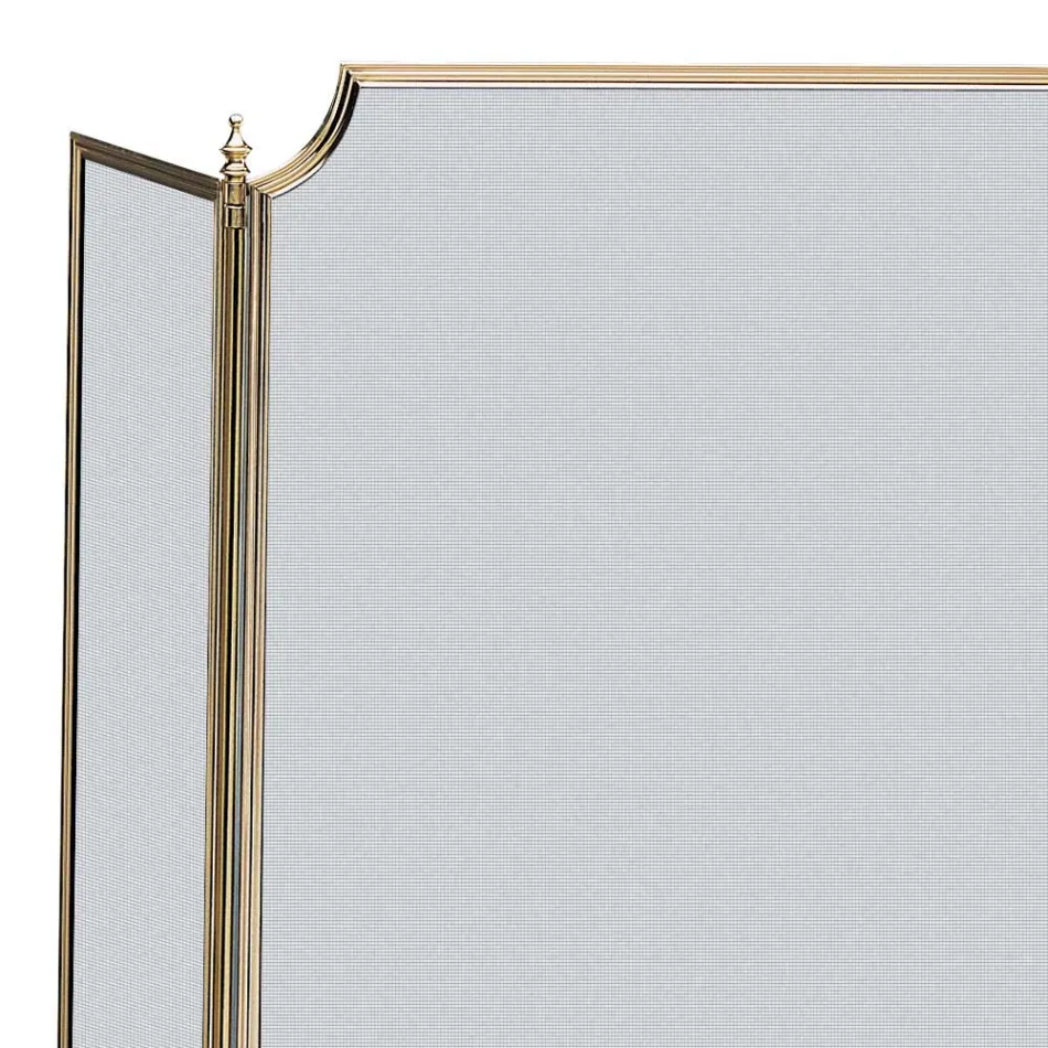 Funkenfänger mit feinem schwarzen Netz und Messing, hergestellt in Italien – Wal Viadurini