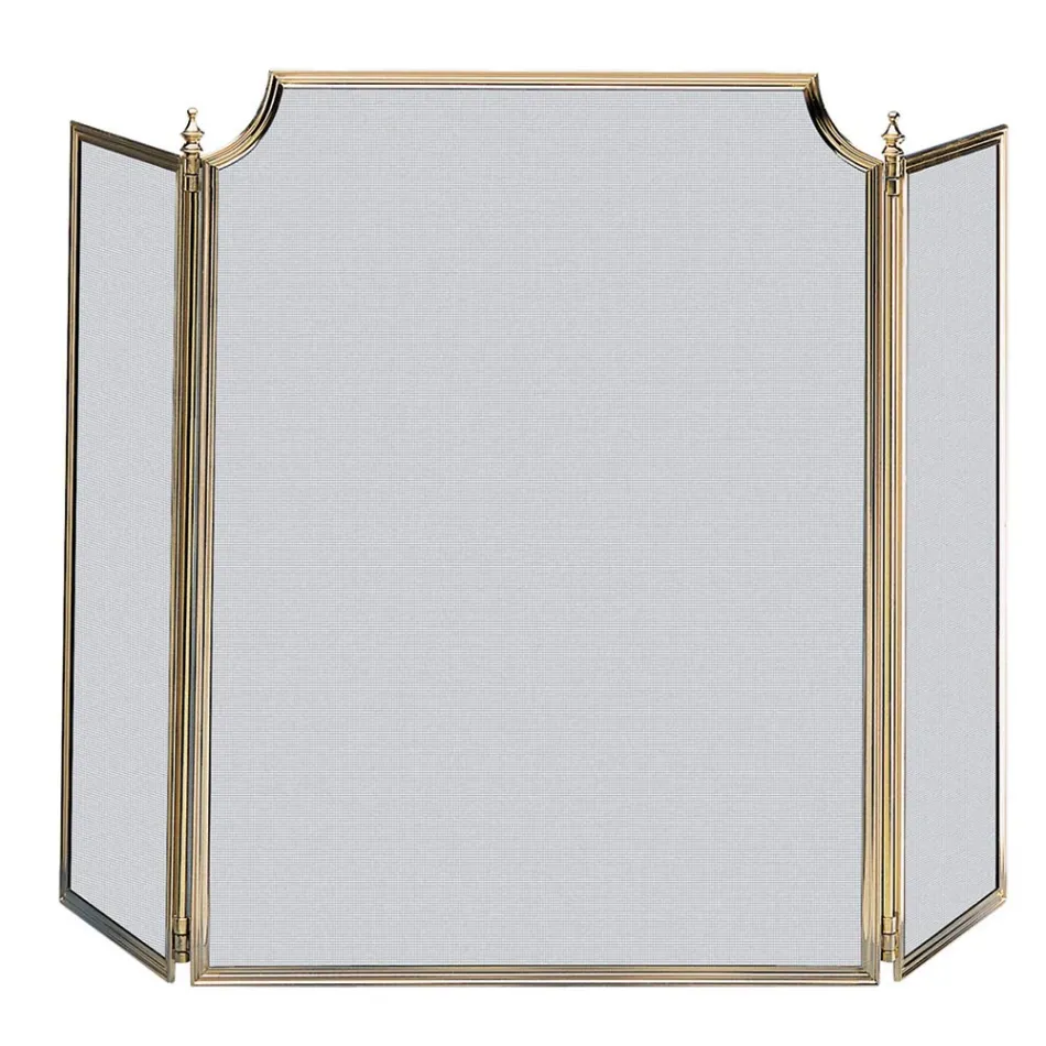 Funkenfänger mit feinem schwarzen Netz und Messing, hergestellt in Italien – Wal Viadurini