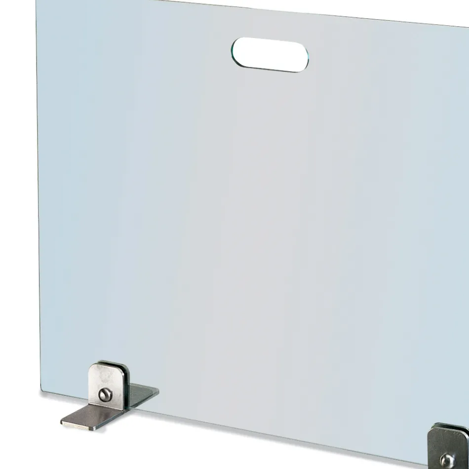 Funkenfänger aus gehärtetem Kristall und Stahlfüßen, hergestellt in Italien – Volumen Viadurini