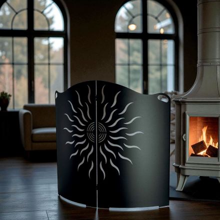 Gebogener Herdschutz mit 2 Metalltüren, hergestellt in Italien – Ente Viadurini