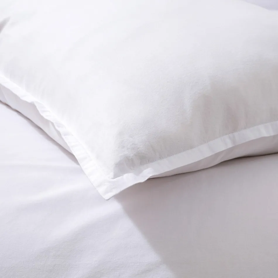 Doppelbettbezug-Set aus reiner, stückgefärbter Baumwolle mit 2 Kissenbezügen - Delicacy Viadurini