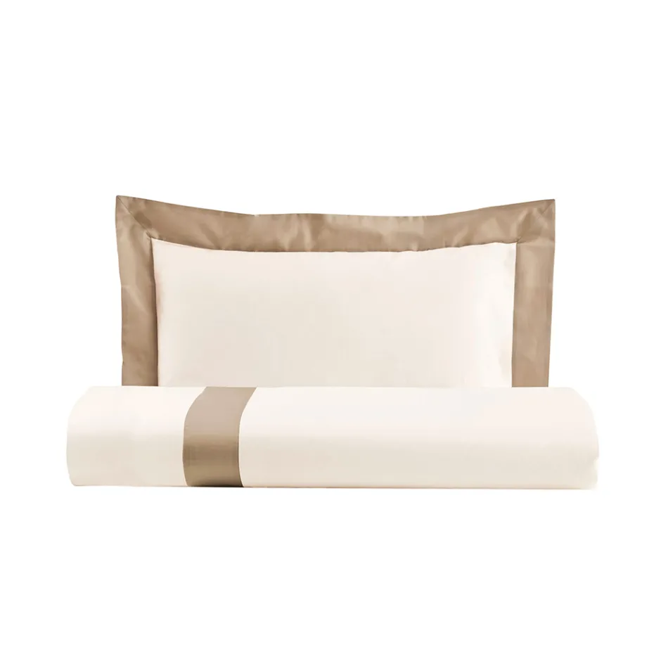 Einzel- und eineinhalbquadratisches Bettbezug-Set aus 100 % Baumwolle und 10 % Baumwollsatin - Detail Viadurini