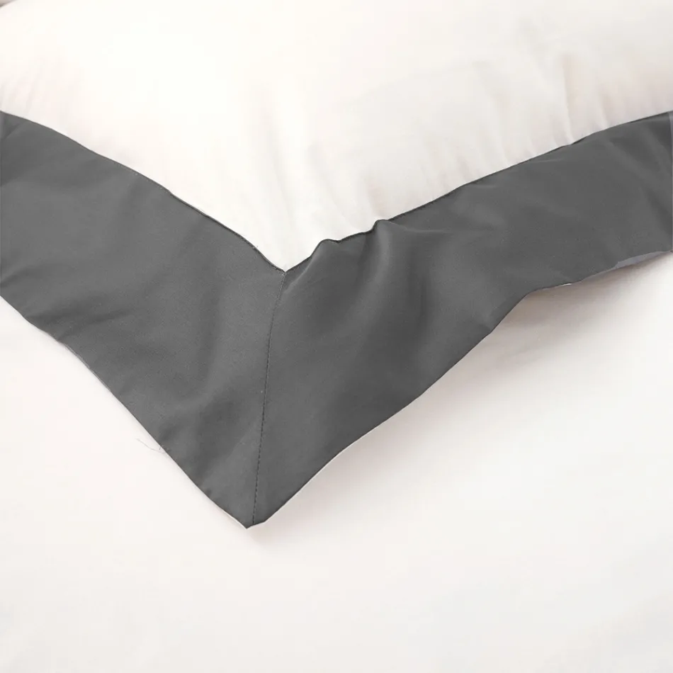 Einzel- und eineinhalbquadratisches Bettbezug-Set aus 100 % Baumwolle und 10 % Baumwollsatin - Detail Viadurini