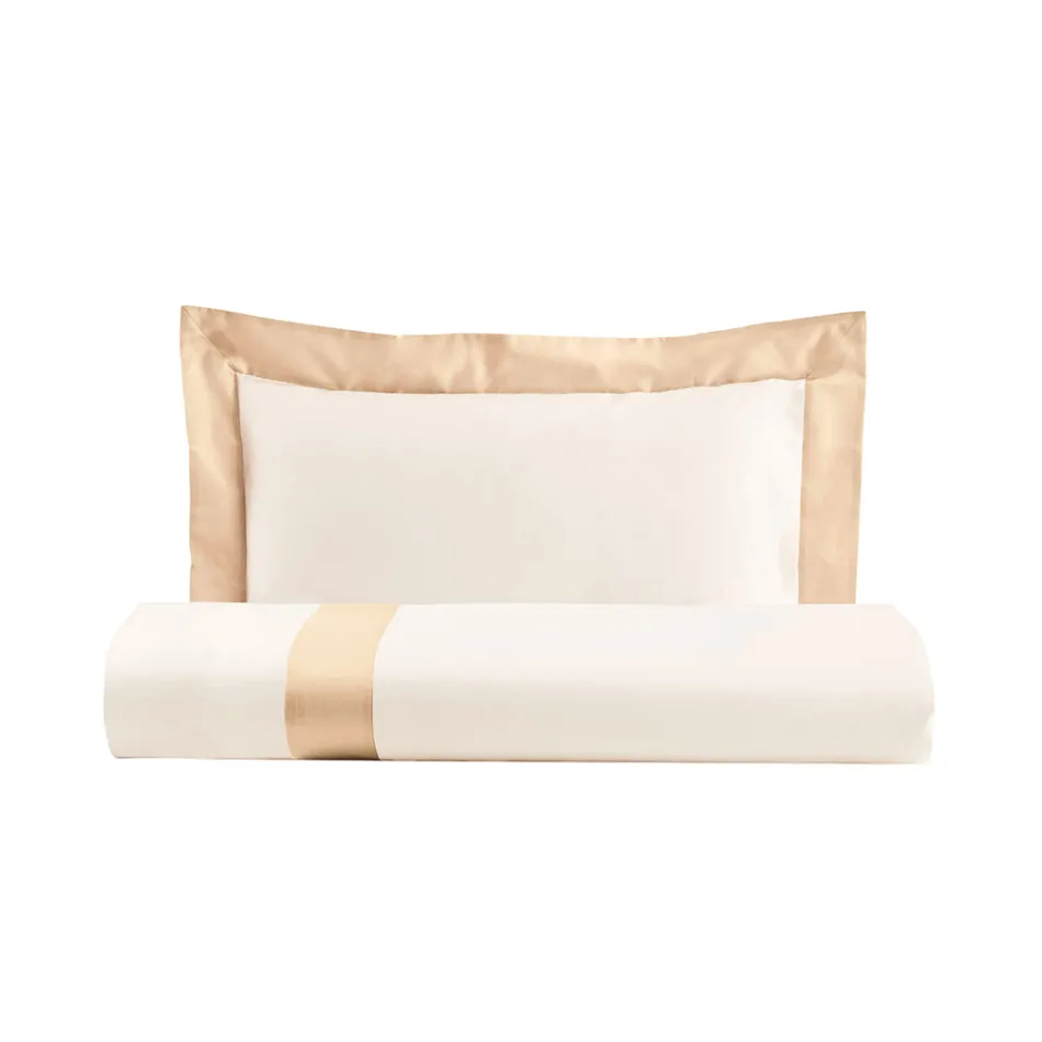 Einzel- und eineinhalbquadratisches Bettbezug-Set aus 100 % Baumwolle und 10 % Baumwollsatin - Detail Viadurini