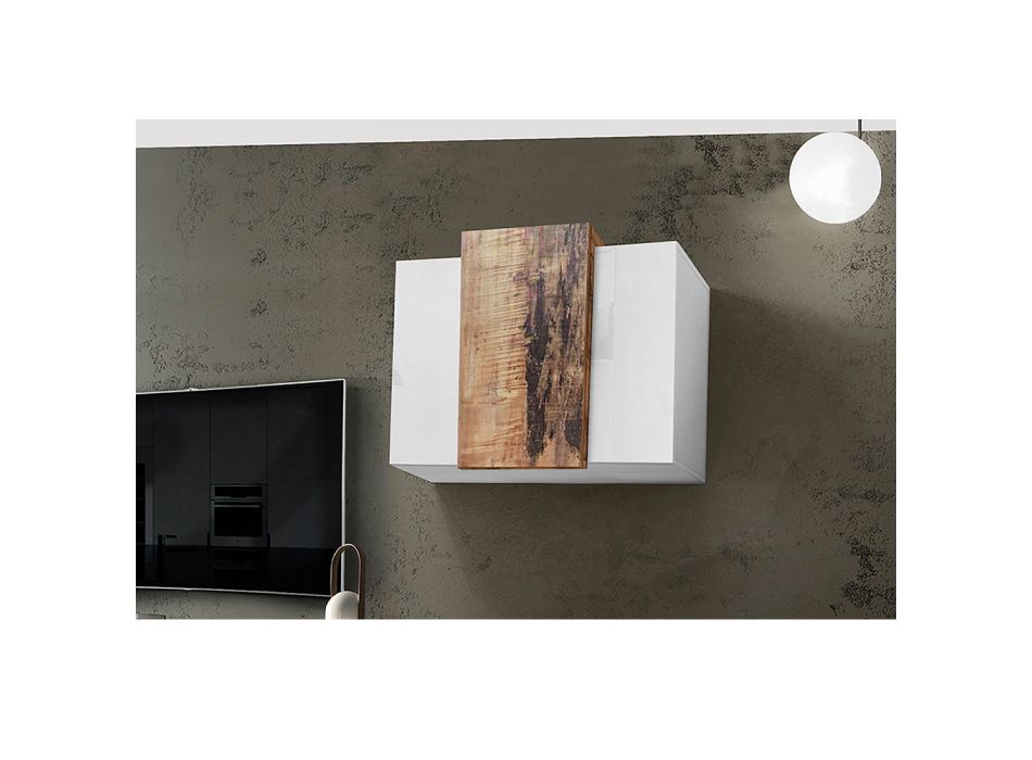 3-Türiges Wohnzimmer Wohnwand aus weißem Holz Sideboard 3 Ausführungen - Therese Viadurini