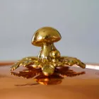 Hoher Topf in der Hand verzinntes Kupfer mit Griffen und Deckel 24 cm - Mariarita Viadurini