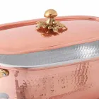 Fischtopf aus italienischem handgefertigtem verzinntem Kupfer mit Deckel 44 cm - Mariapia Viadurini