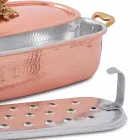 Fischtopf aus italienischem handgefertigtem verzinntem Kupfer mit Deckel 44 cm - Mariapia Viadurini