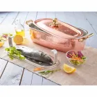 Fischtopf aus italienischem handgefertigtem verzinntem Kupfer mit Deckel 44 cm - Mariapia Viadurini