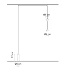 Stehlampe aus schwarzem Aluminium und minimalistischem Doppelkegel-Design - Mercado Viadurini