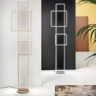 Design-LED-Stehlampe aus Gold oder Silber lackiertem Metall - Formal Viadurini
