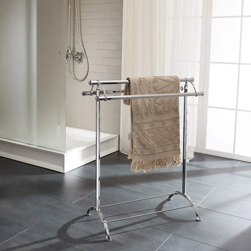 Vintage-Badezimmer-Handtuchhalter aus Messing, hergestellt in Italien – Aristide Viadurini