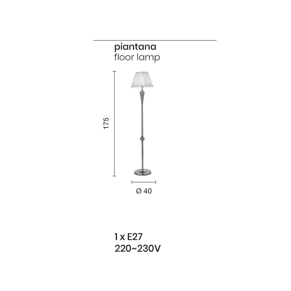 Klassische Stehlampe aus handgefertigtem Rigaton-Glas und goldenem Metall - Fievole Viadurini