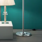 Klassische Design-Stehlampe aus Chrom, Kristall und glänzendem Metall - Sisifo Viadurini