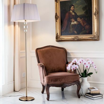 Kristall-Stehlampe mit Lampenschirm aus Italien – Innsbruck Viadurini