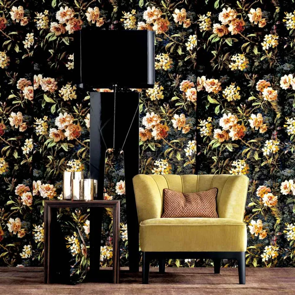 Design Stehlampe aus Holz und Stoff Grilli Zarafa in Italien hergestellt  Viadurini