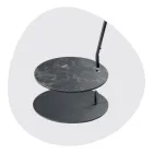 Stehlampe aus Metall mit PVC-Schirm mit Stoff bezogen - Adriana Viadurini