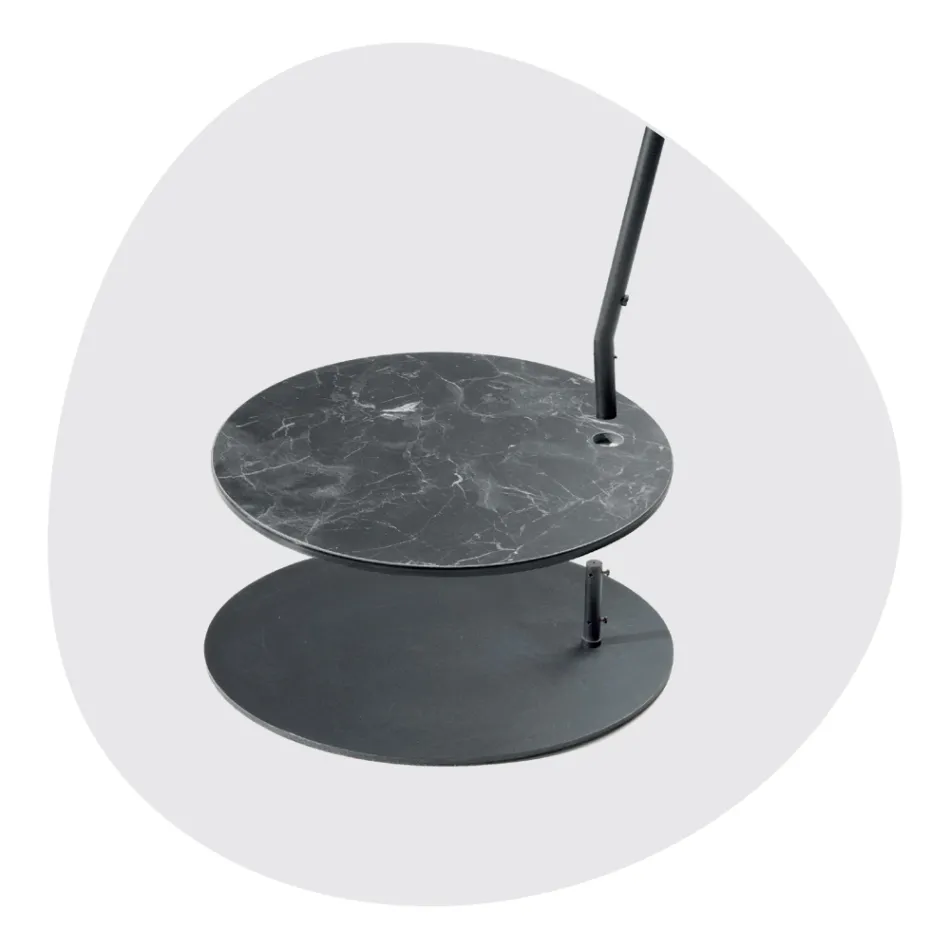 Stehlampe aus Metall mit PVC-Schirm mit Stoff bezogen - Adriana Viadurini