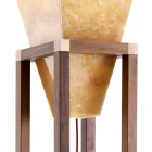 Design Stehlampe aus Onyx und Holz Grilli York in Italien hergestellt  Viadurini