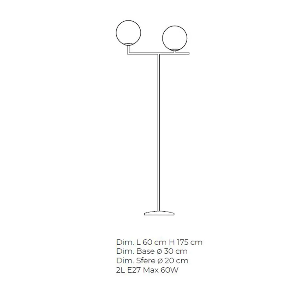 Moderne Stehlampe aus mundgeblasenem venezianischem Glas - Snow Viadurini