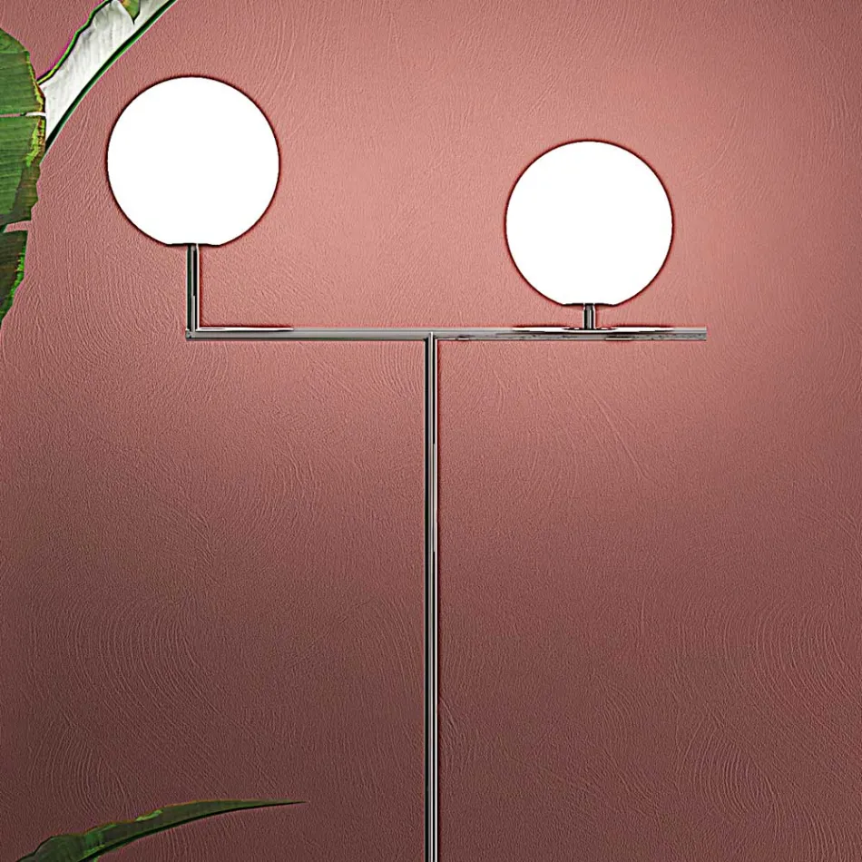 Moderne Stehlampe aus mundgeblasenem venezianischem Glas - Snow Viadurini