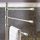 Vintage 3-Arm-Handtuchhalterständer aus Messing und Keramik - Lyon Viadurini