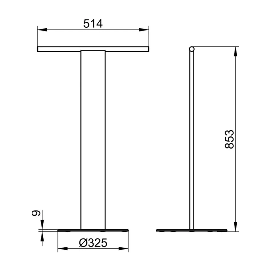 Stehender Handtuchhalter für Waschbecken aus weißem oder schwarzem Aluminium - Alcade Viadurini