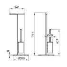 Stand-WC-Bürstenhalter und Baderolle aus weißem oder schwarzem Aluminium - Alcade Viadurini